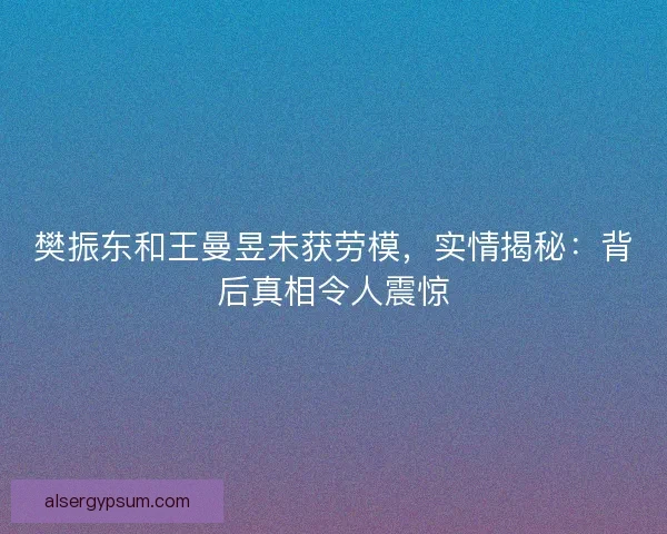 樊振东和王曼昱未获劳模，实情揭秘：背后真相令人震惊